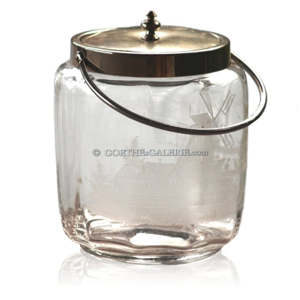 Keksdose Vintage Deckeldose antike Bonboniere Dose GLAS Keksdose Vintage Deckeldose antike Bonboniere Dose GLAS