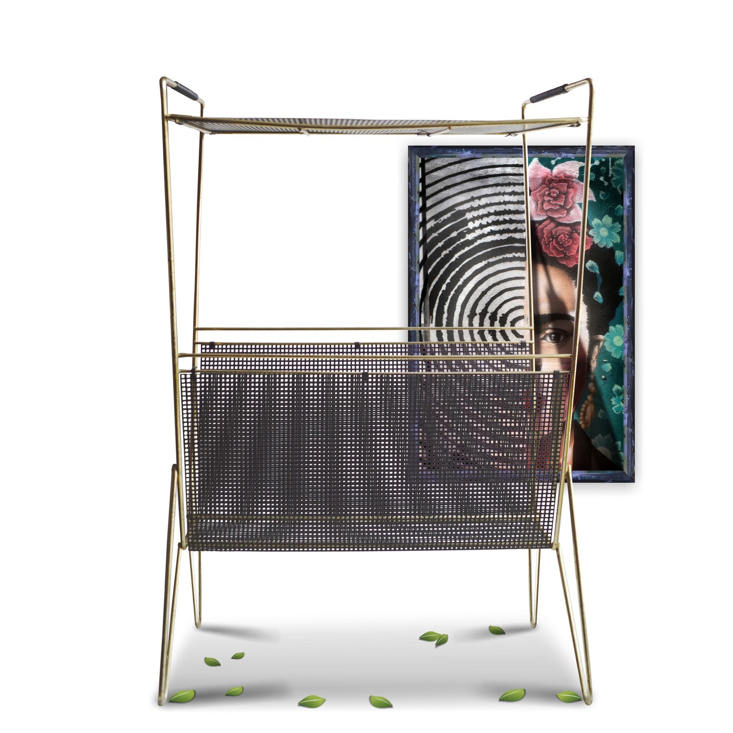 Beistelltisch Retro Metall Midcentury Zeitungstisch noir Industrialdesign Beistelltisch Retro Metall Midcentury Zeitungstisch noir Industrialdesign