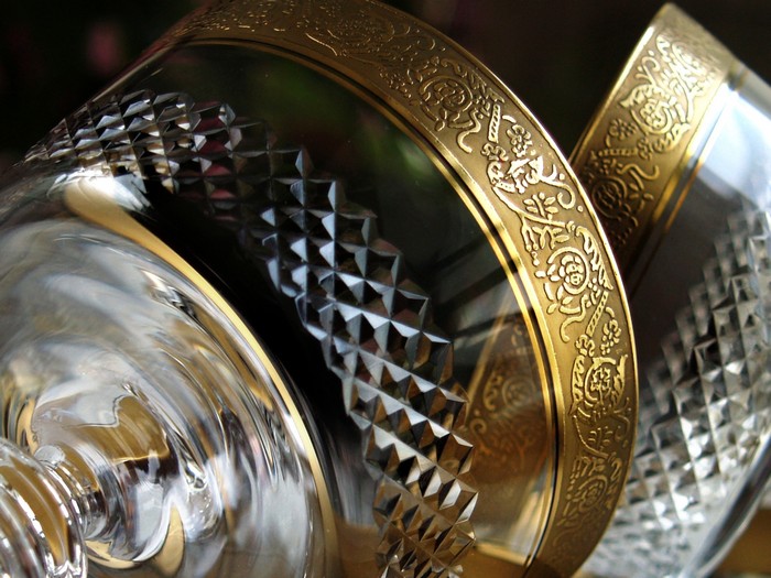 theresienthal concord minton Goldrand Waffelschliff Sektschalen