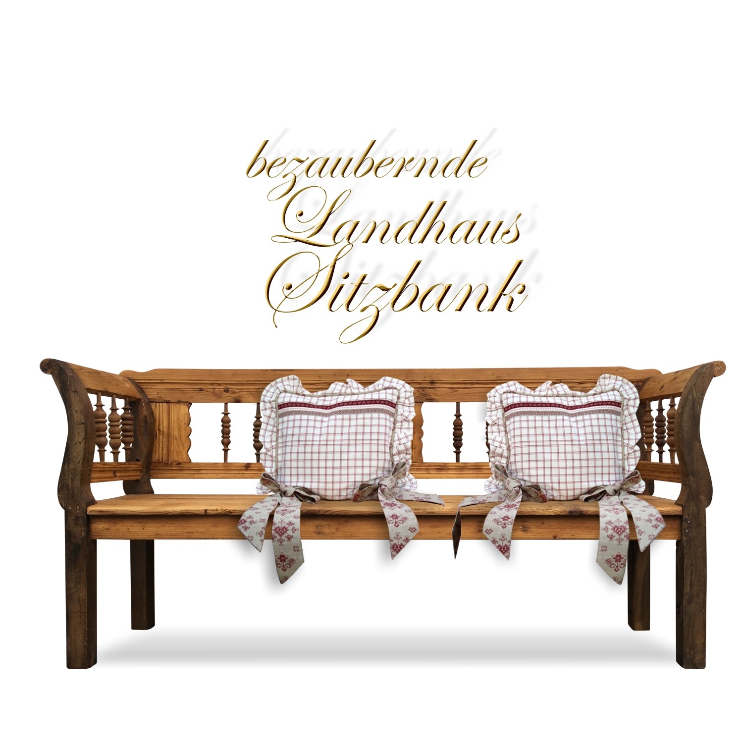 Sitzbank Küchenbank Küchensitzbank antik Weichholz Vintage Kuechenbank antik