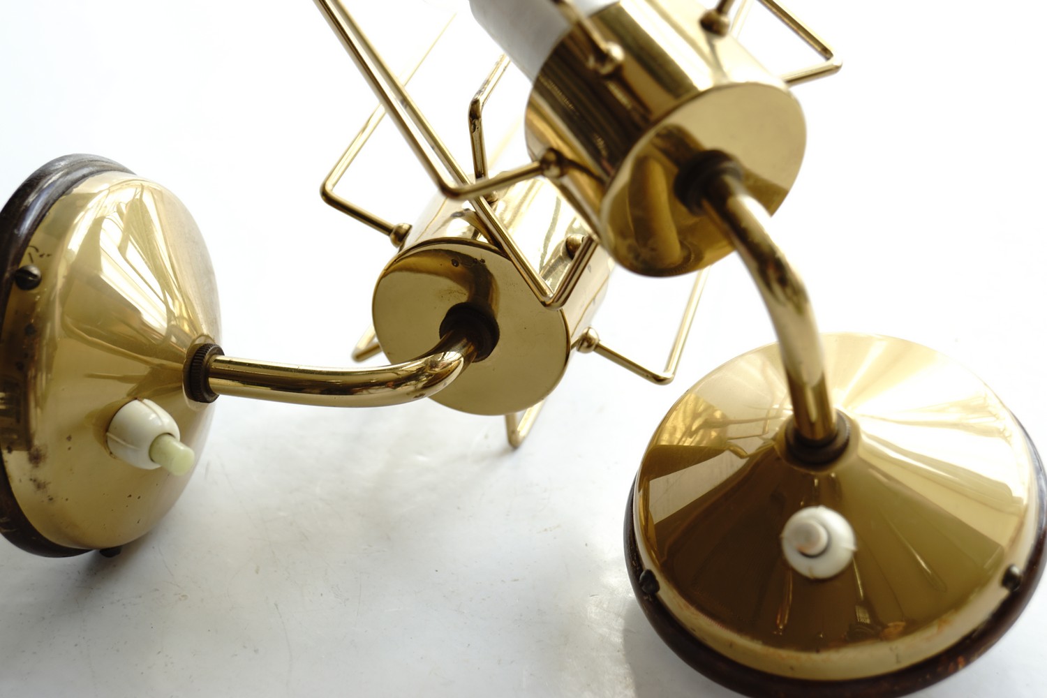 Wandleuchte Wandlampen Midcentury Messing Industrialdesign Retro Edisonbirne 60er- 70er-Jahre