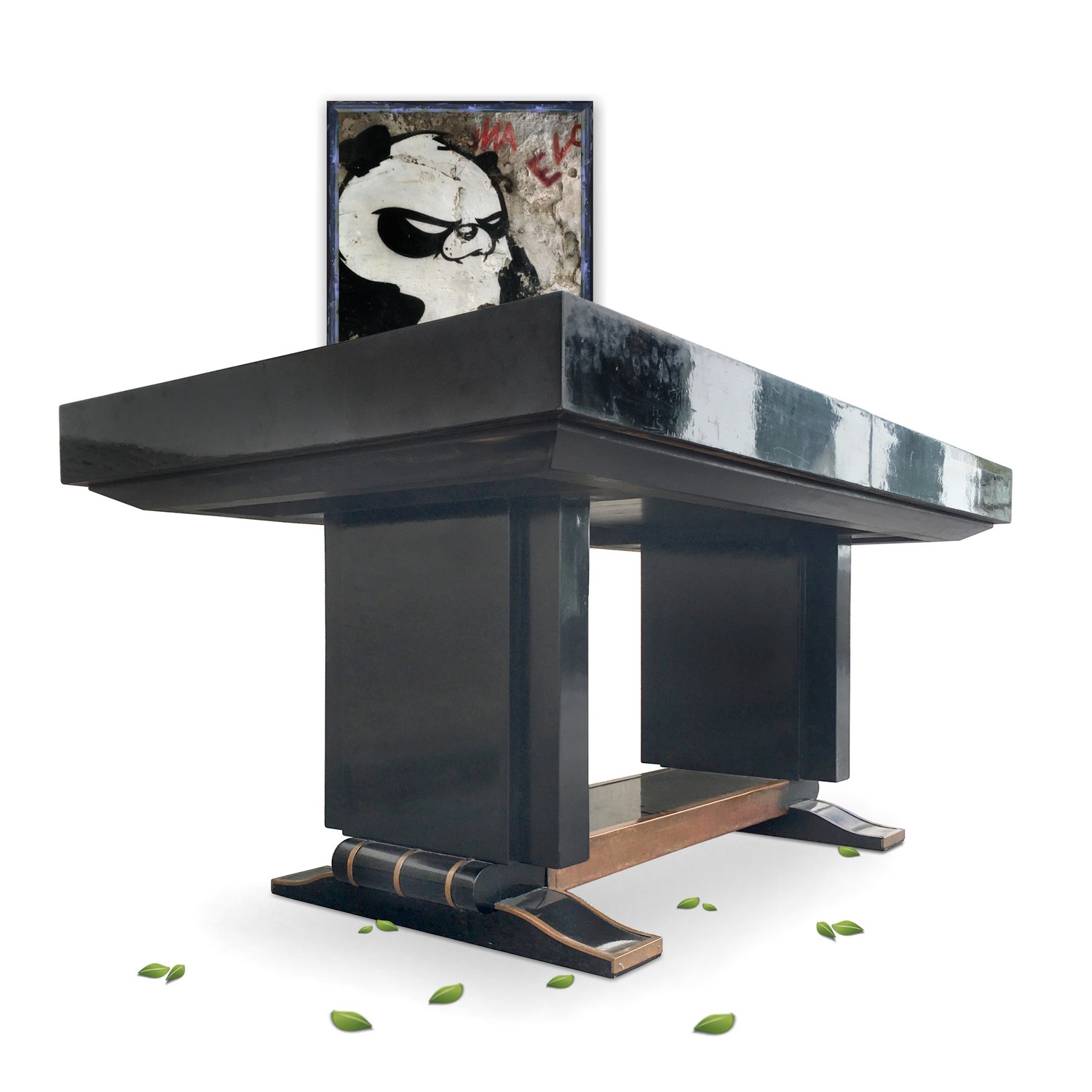 ARTDECO Tisch antik ausziehbar (260cm) schwarz Chromliner Möbel - Traumstück! antiker Tisch ausziehbar Artdeco