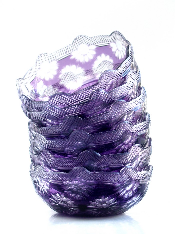 Bleikristall Gläser lila