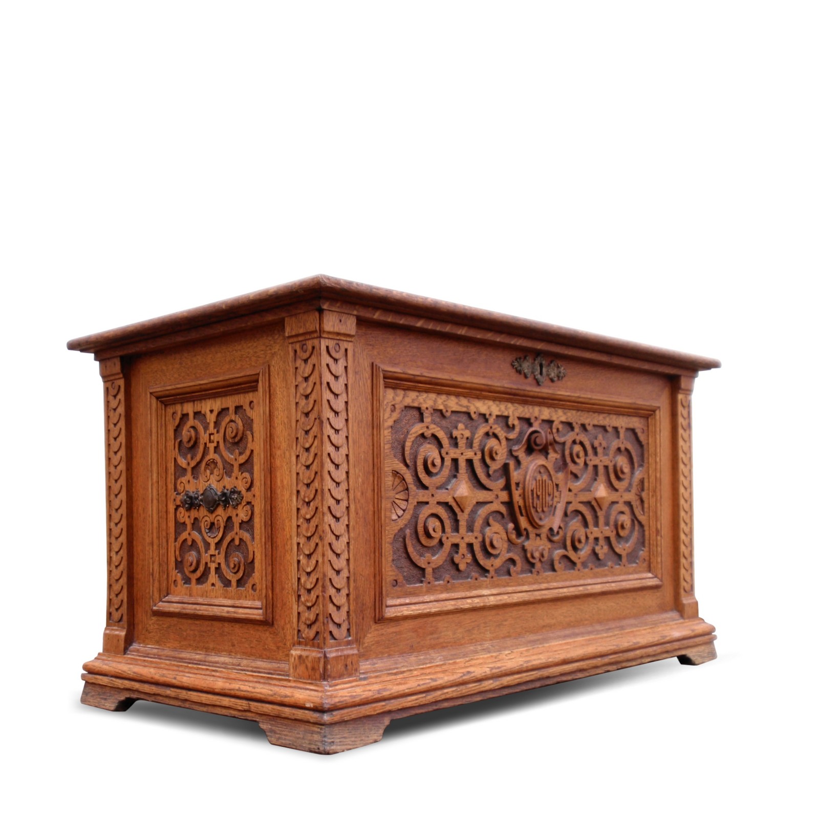 antike Truhe Historismus Antiquität Sitztruhe Truhe antik