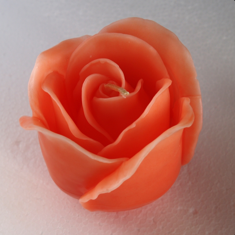 Kerze Tafelkerze Verlobung Hochzeit Festtafel große Rose orange orange Rose Kerze