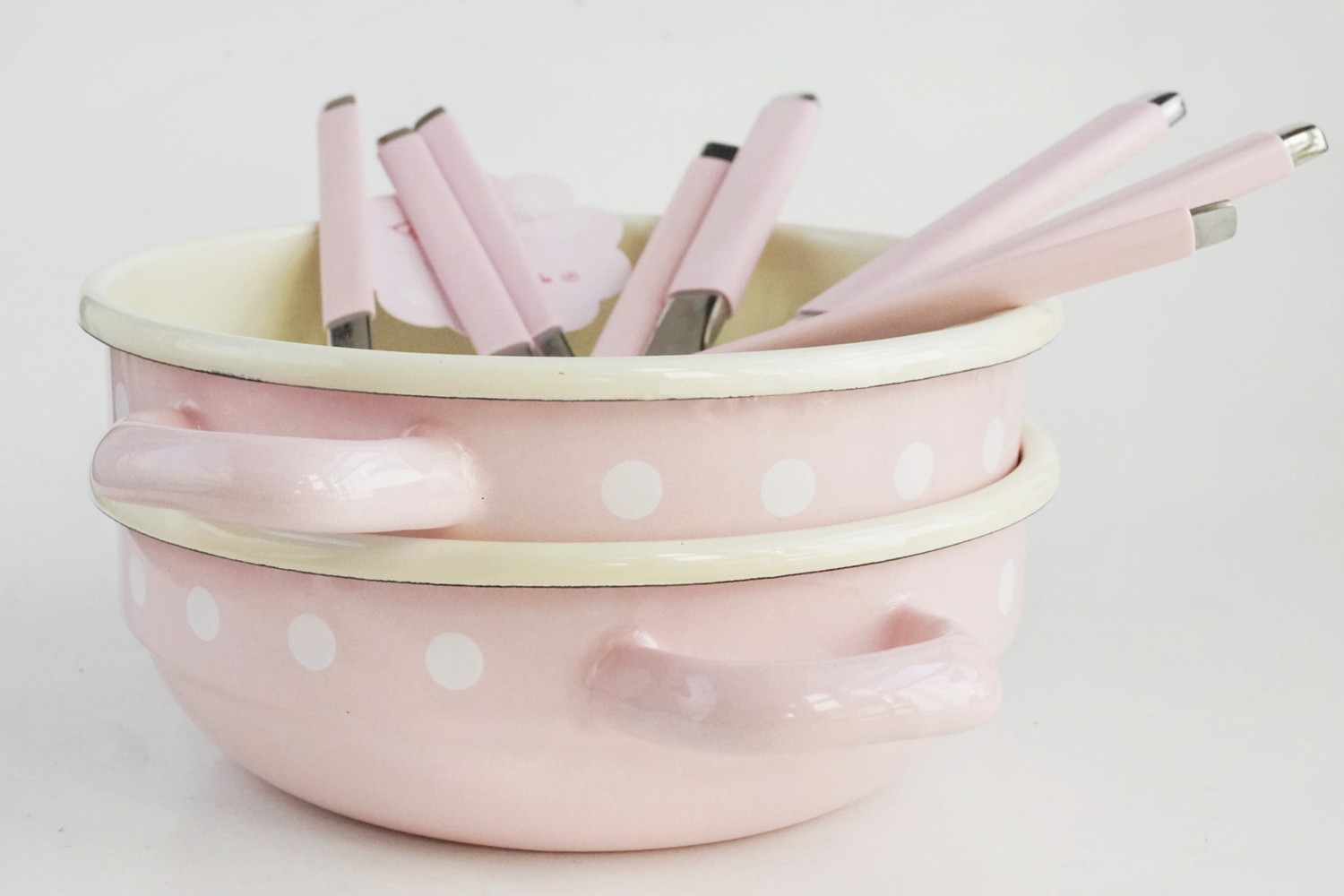 Schüssel Schale Email Polka Dots pink rosa Isabelle Rose handgemacht