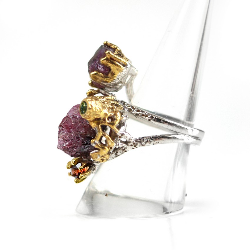 Ring Silber Rubin natuerlich