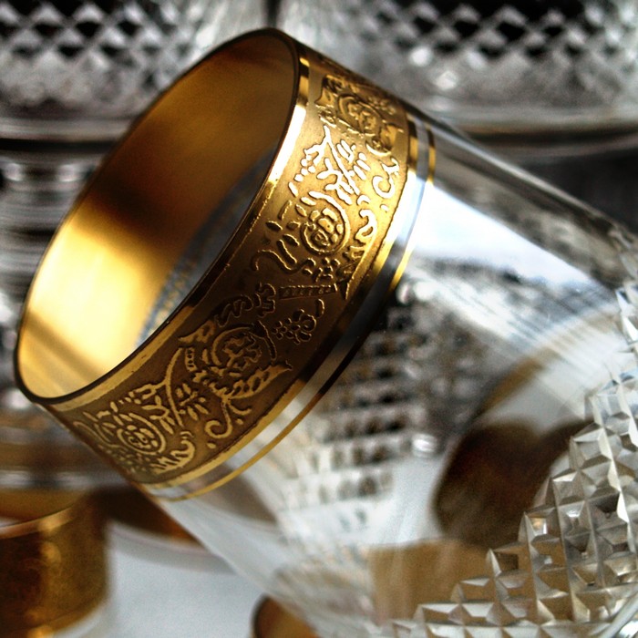 Goldrand Gläser Mintonborde