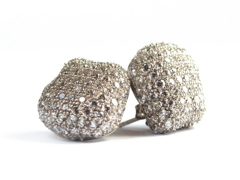 traumhafte Ohrstecker 925 Silber Zirkon Schmuck Blautopas handgefertigt Pave