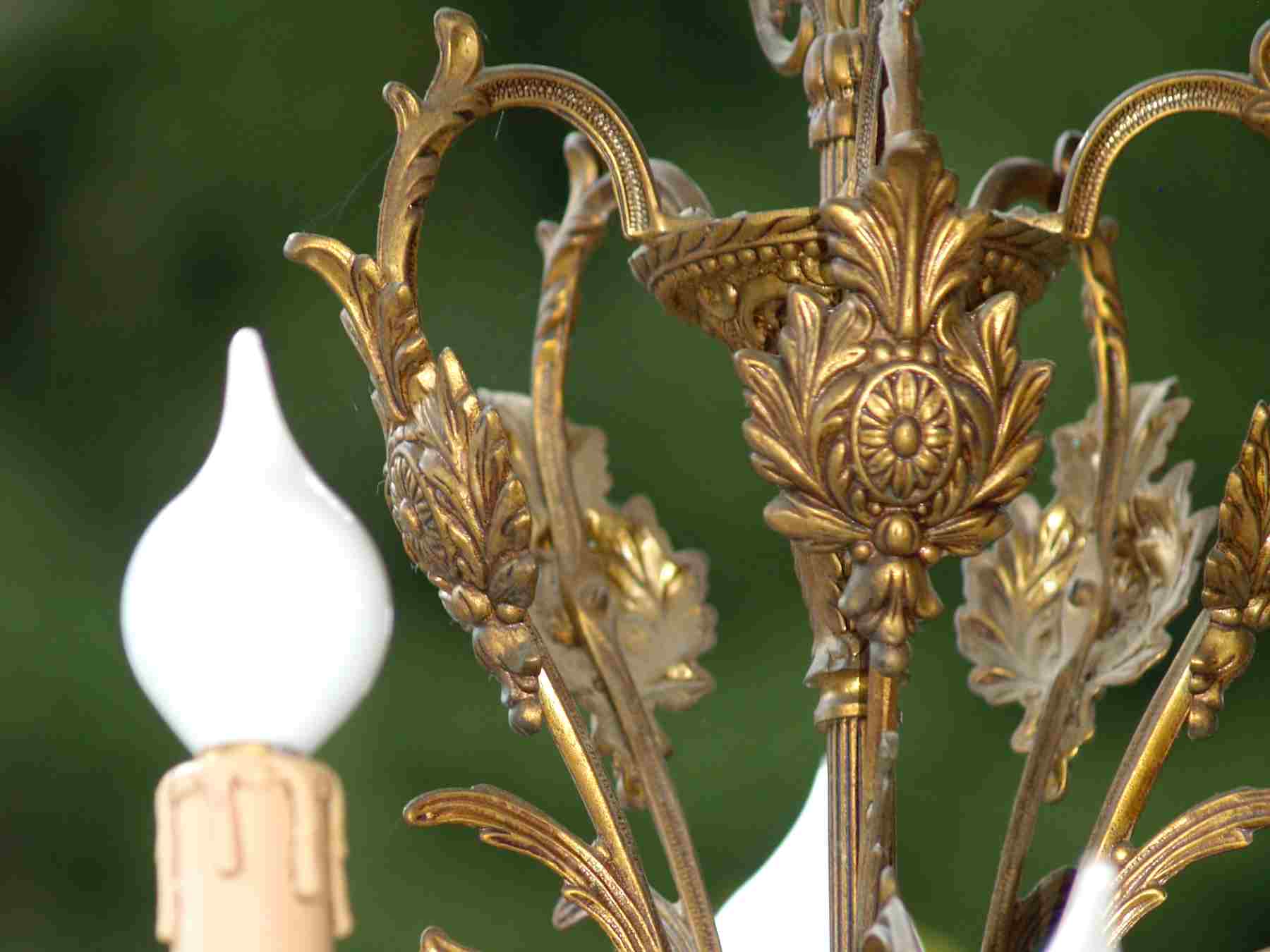 antiker Kronleuchter Bronze Historismus