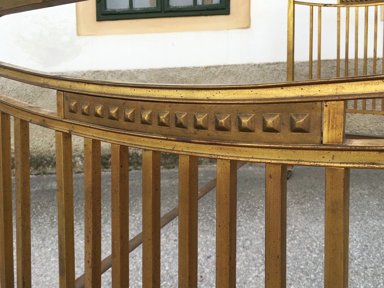 Messingbett Original Jugendstil Bettrahmen golden antik Bett Messing