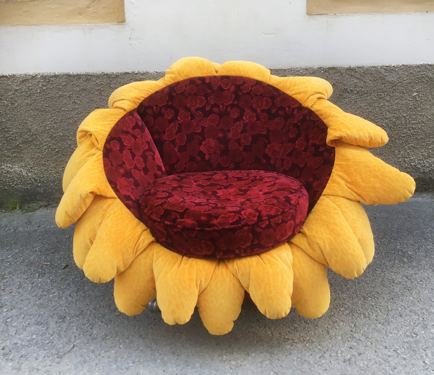 BRETZ SUNNY Sessel Stuhl POOL Rosenstoff Tatzenbeine Sonnenblume