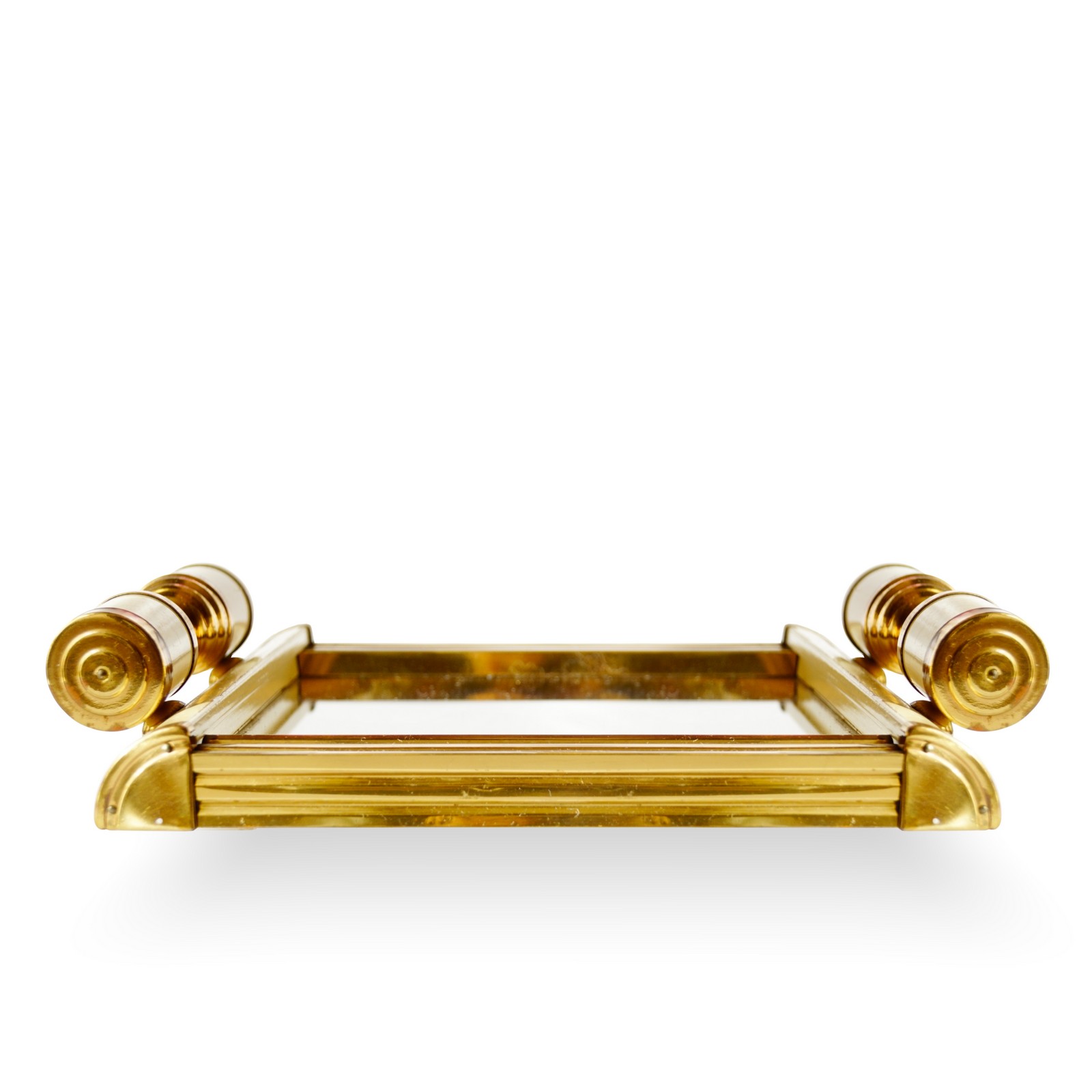 Antik Tablett Art Deco 1920 creme-weiß für Rauchertisch Spiegel Ablage Silverline Design