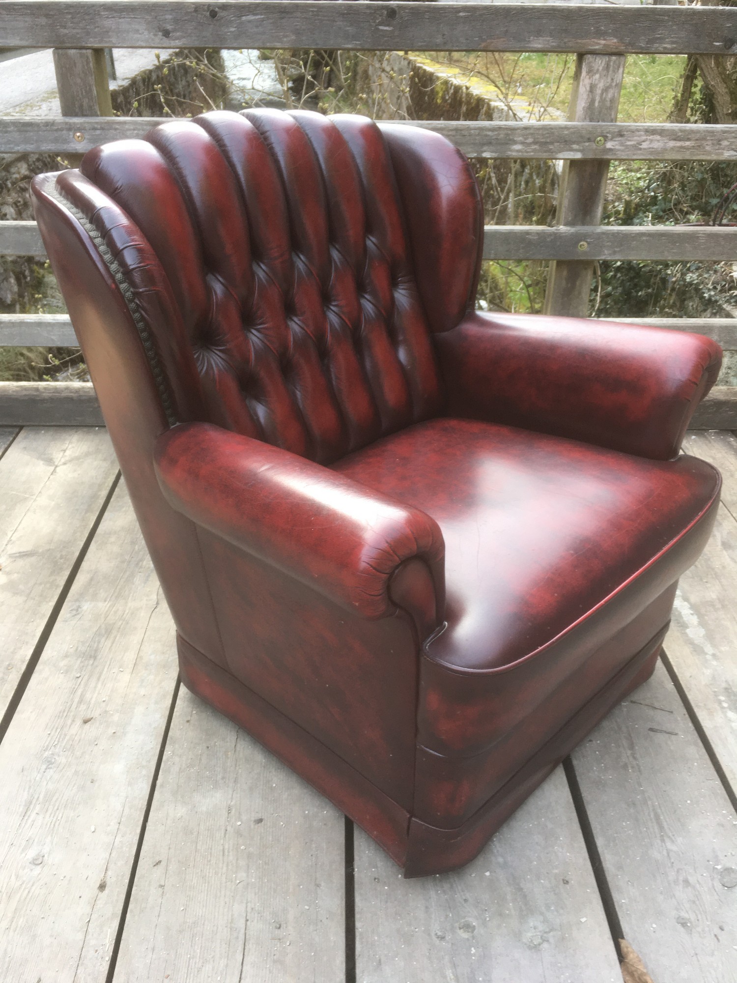 Retro Sessel Chesterfield Stuhl Rot Armlehnstuhl Vintage 