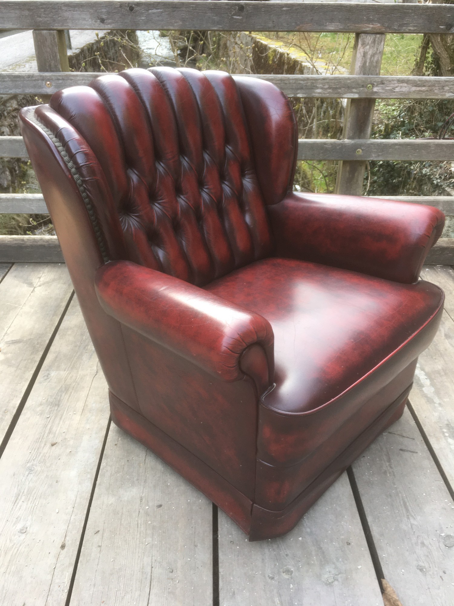 Retro Sessel Chesterfield Stuhl Rot Armlehnstuhl Vintage
