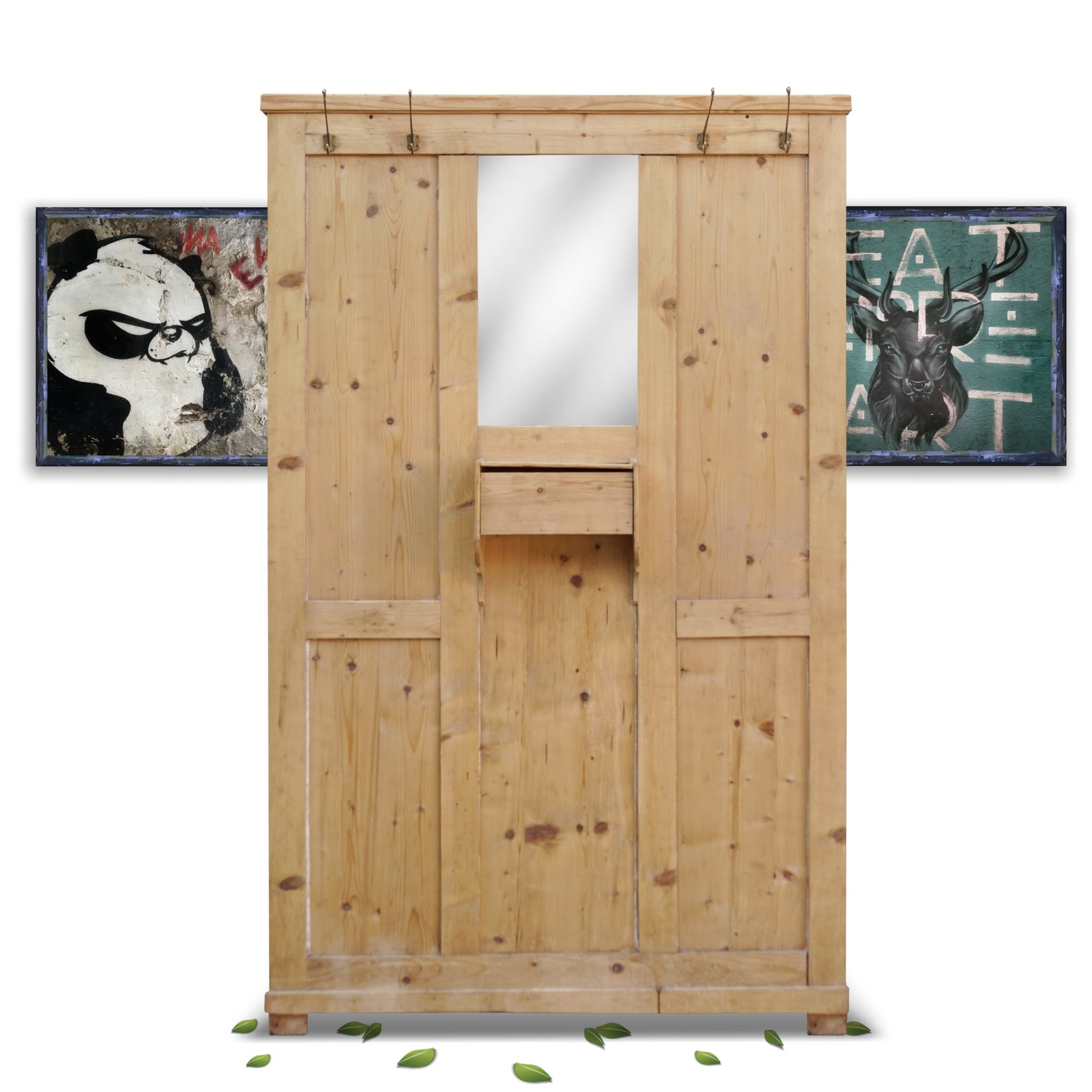 Garderobenwand antik Garderobenpaneel groß Weichholz Bauernmöbel um 1900 Garderobe antik Bauernmöbel Landhaus Wandpaneel Bauernmöbel Spiegel Wandpaneel rustikal Altholz Möbel kaufen shop lieferung
