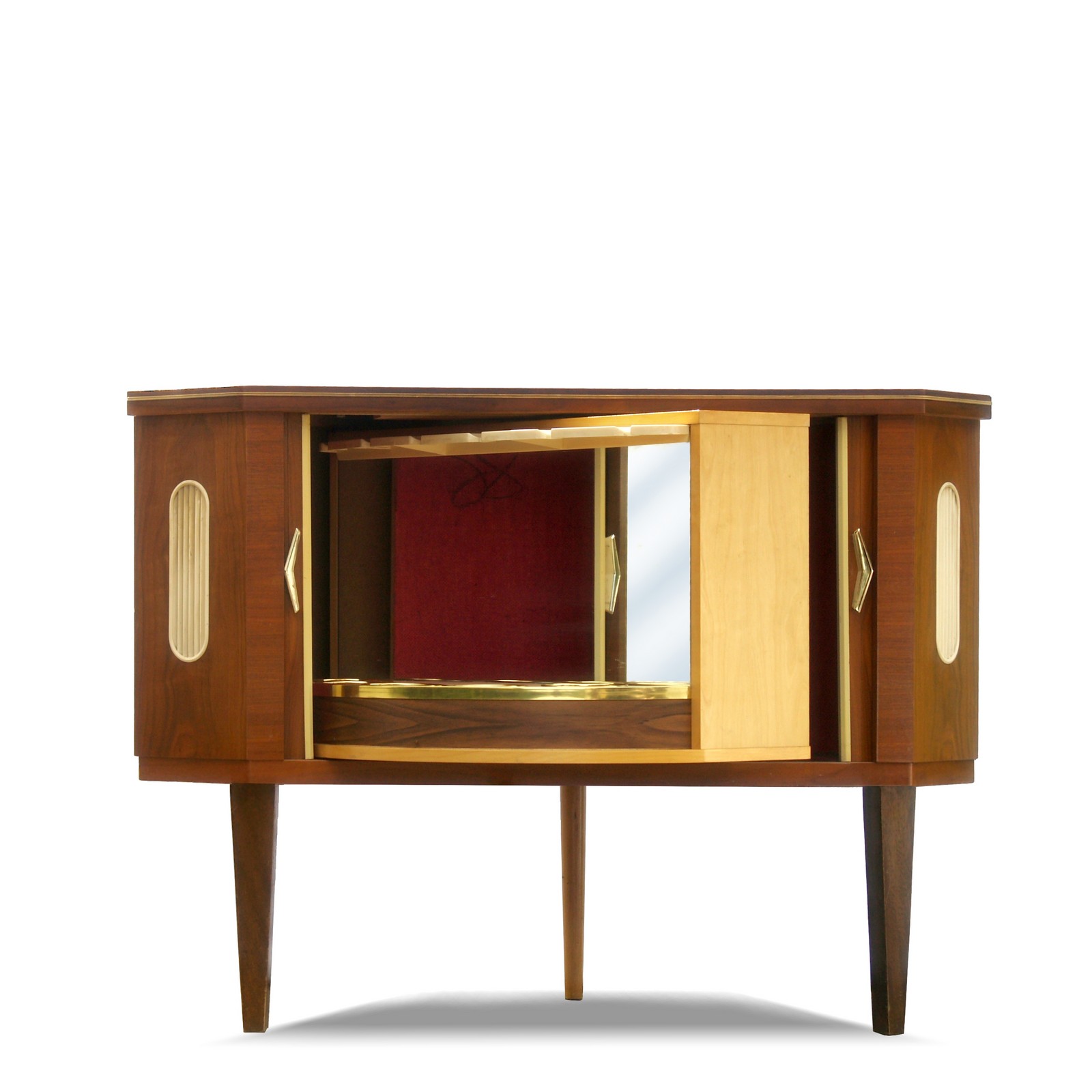 Barschrank Kommode Eckschrank Vintage Drehbar 60er-Jahre Vintage Drehbar Kommode