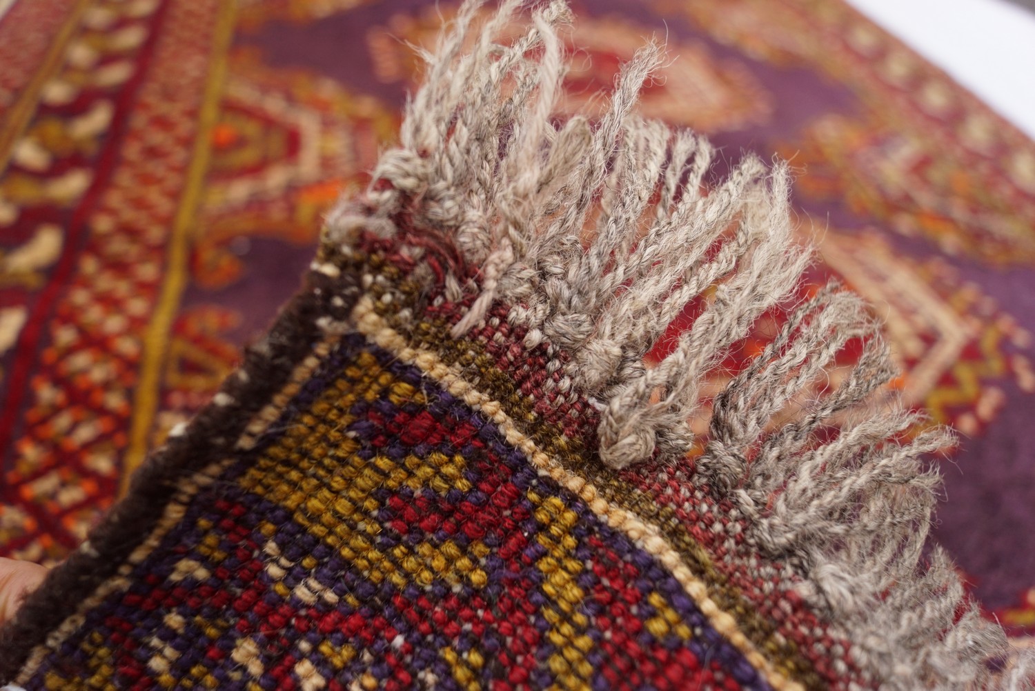 Handgeknüpfter Orientteppich ORIGINAL antik Perser Teppich Vintage rot lila