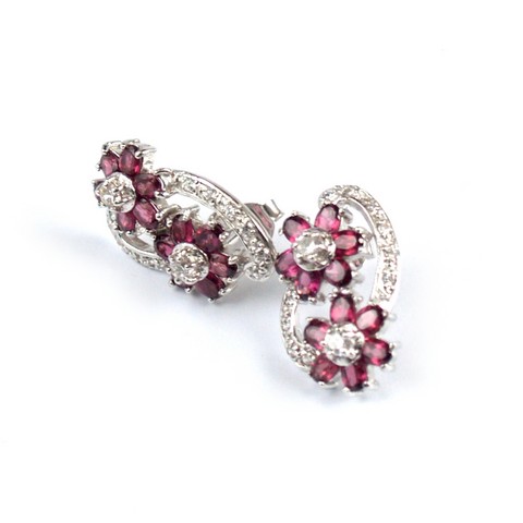 Ohrstecker Silber 925 Rhodolith Edelsteine handgefertigt