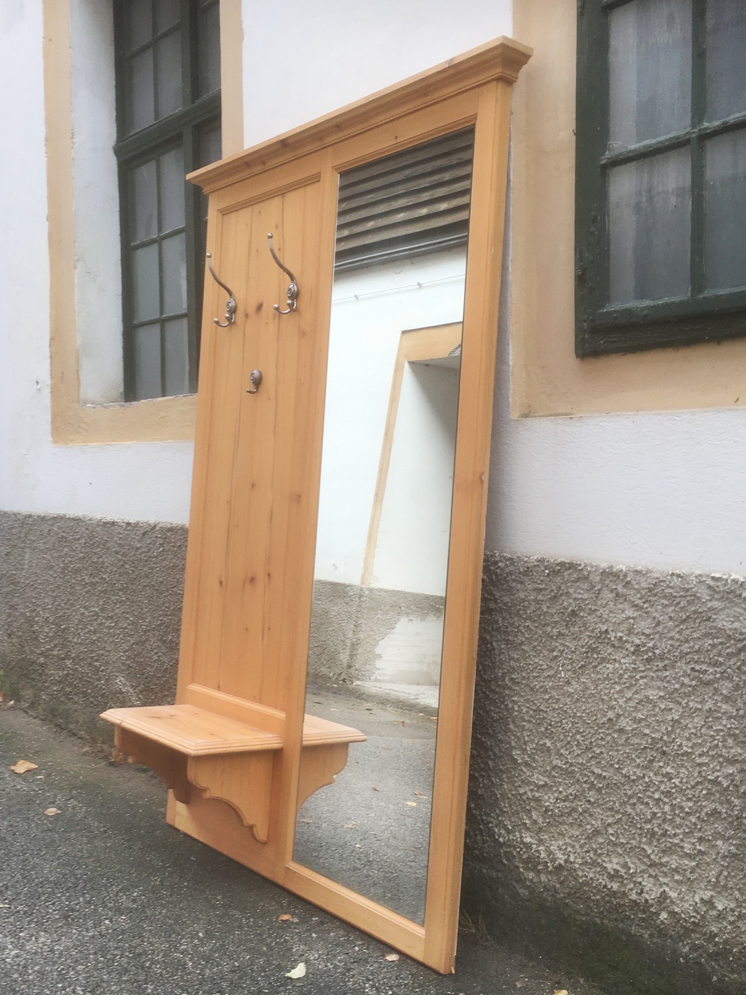 Garderobe Weichholz-Gebürstet Spiegel Garderobenpaneel Landhausstil