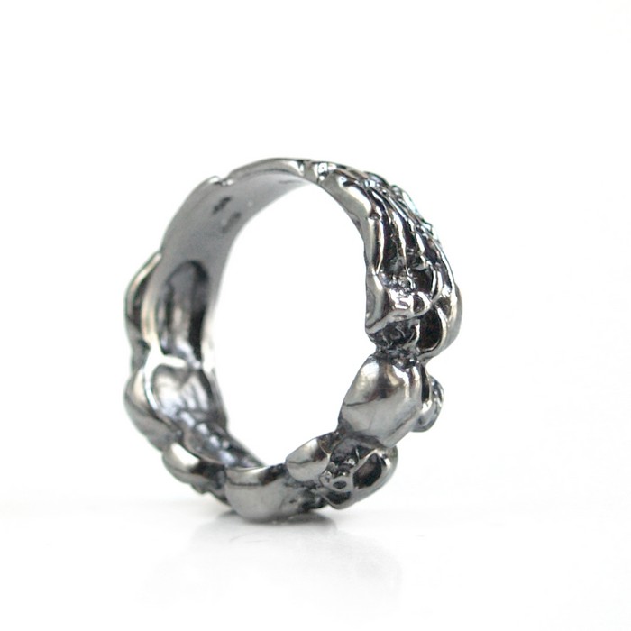 Ring Totenkopf Herrenring 925 Silber Handarbeit