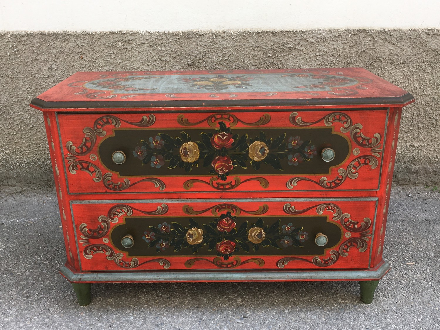 Kommode Ladenkommode Bauernkommode bemalt Bauernmalerei