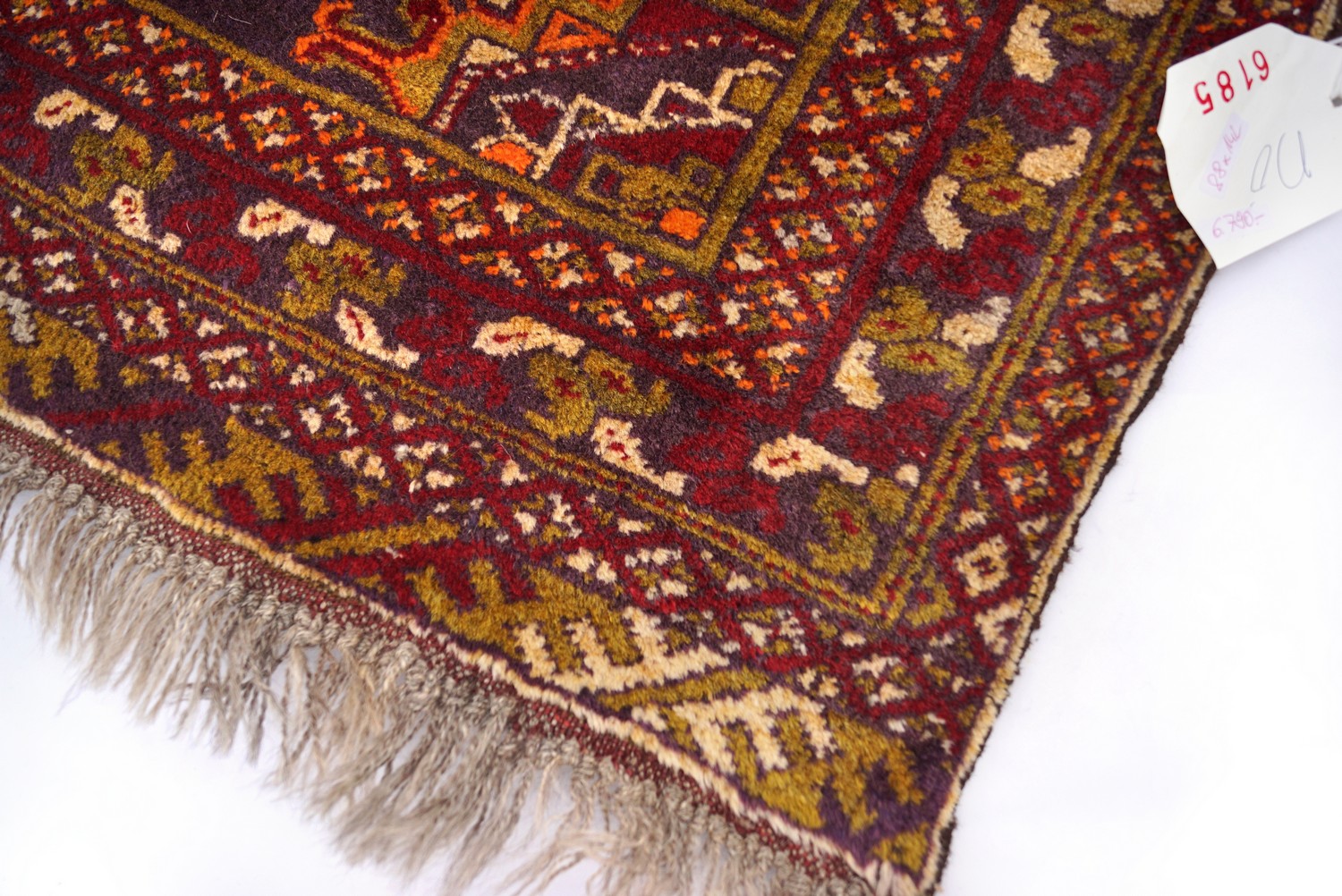 Handgeknüpfter Orientteppich ORIGINAL antik Perser Teppich Vintage rot lila