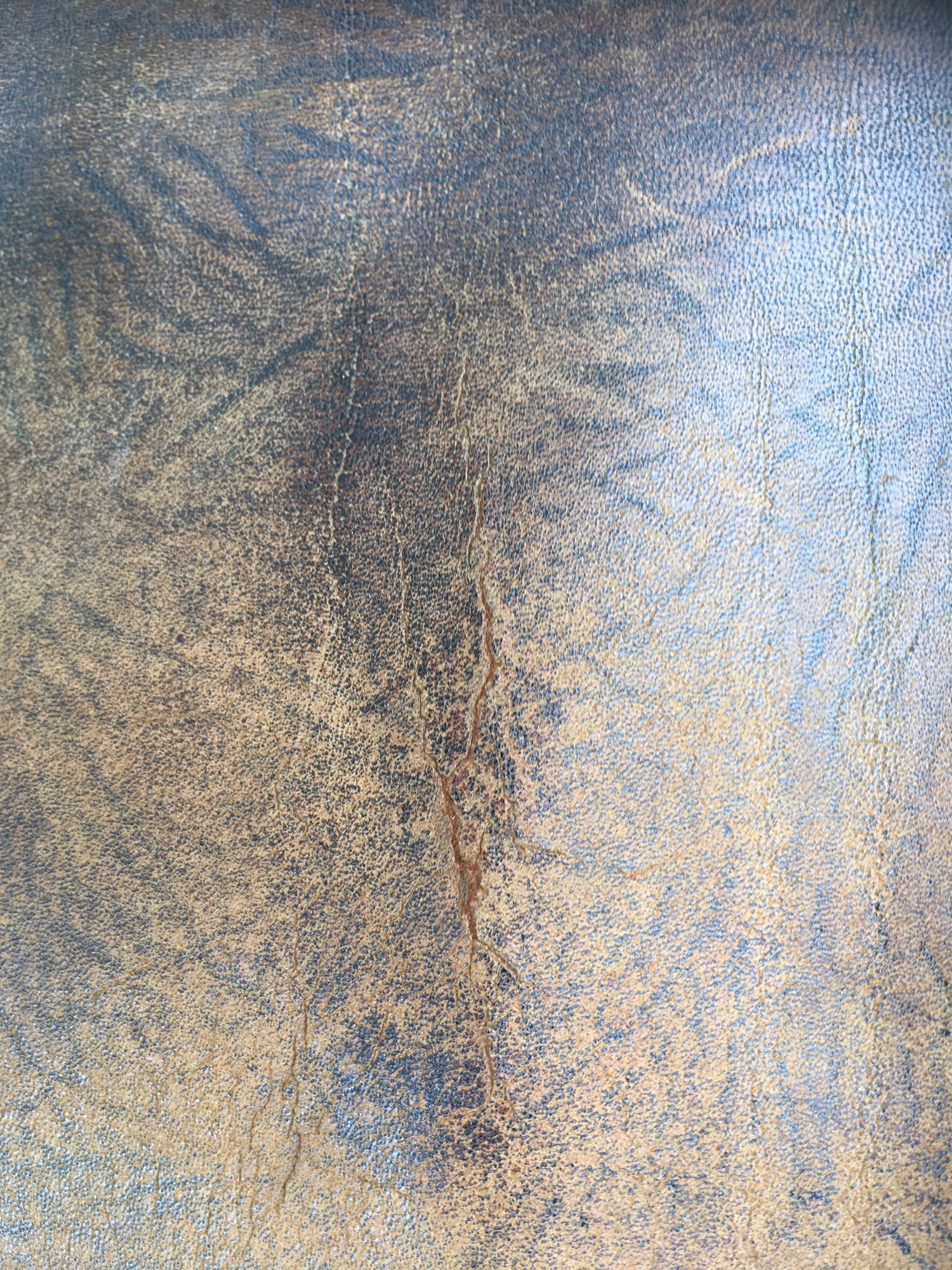 Jugendstil Sitzbank Sofa groß Eiche massiv Leder braun antik