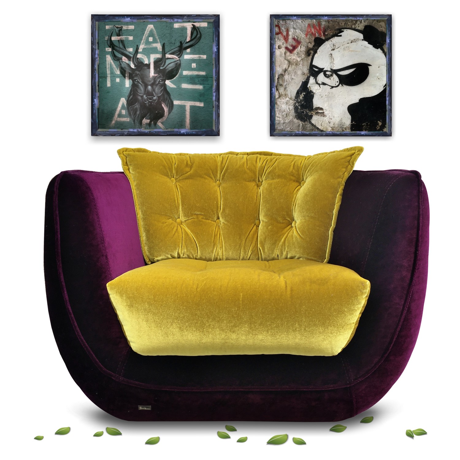 Bretz Sessel CUPCAKE Stuhl Designsessel Original violett gold