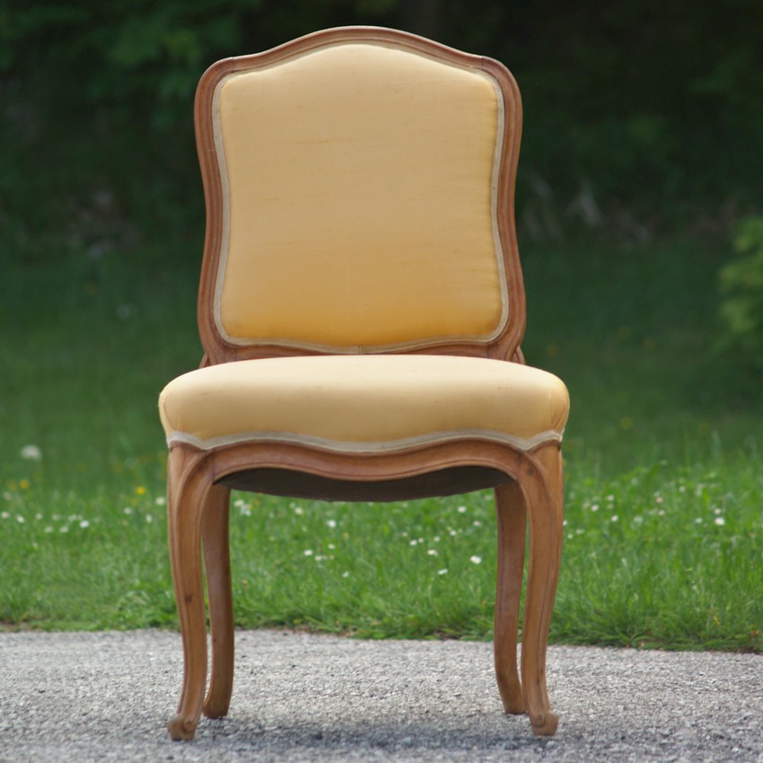 Barockstil antik Sessel Stuhl senfgelb