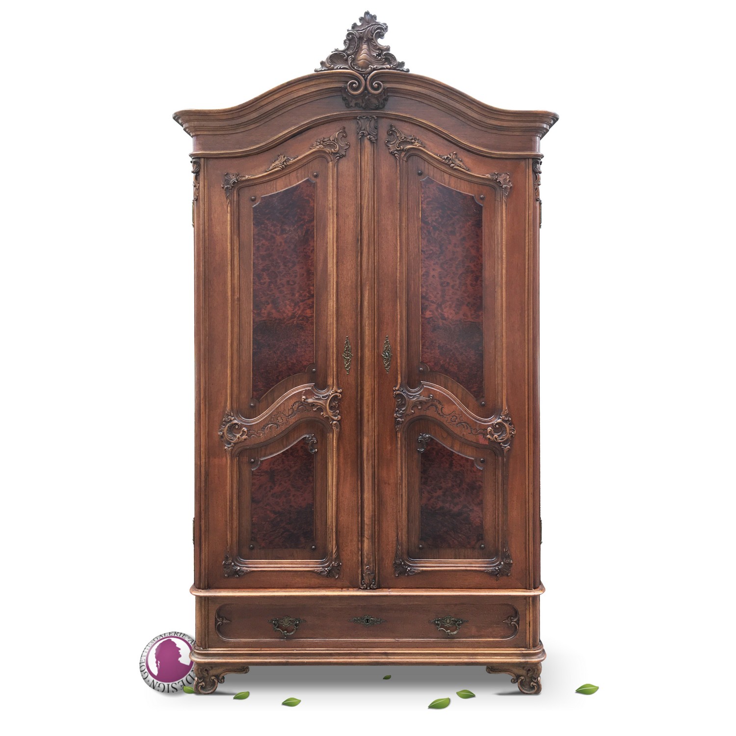 Historismus Schrank Kleiderschrank antik beschnitzt Wiener Pfeifenbarock