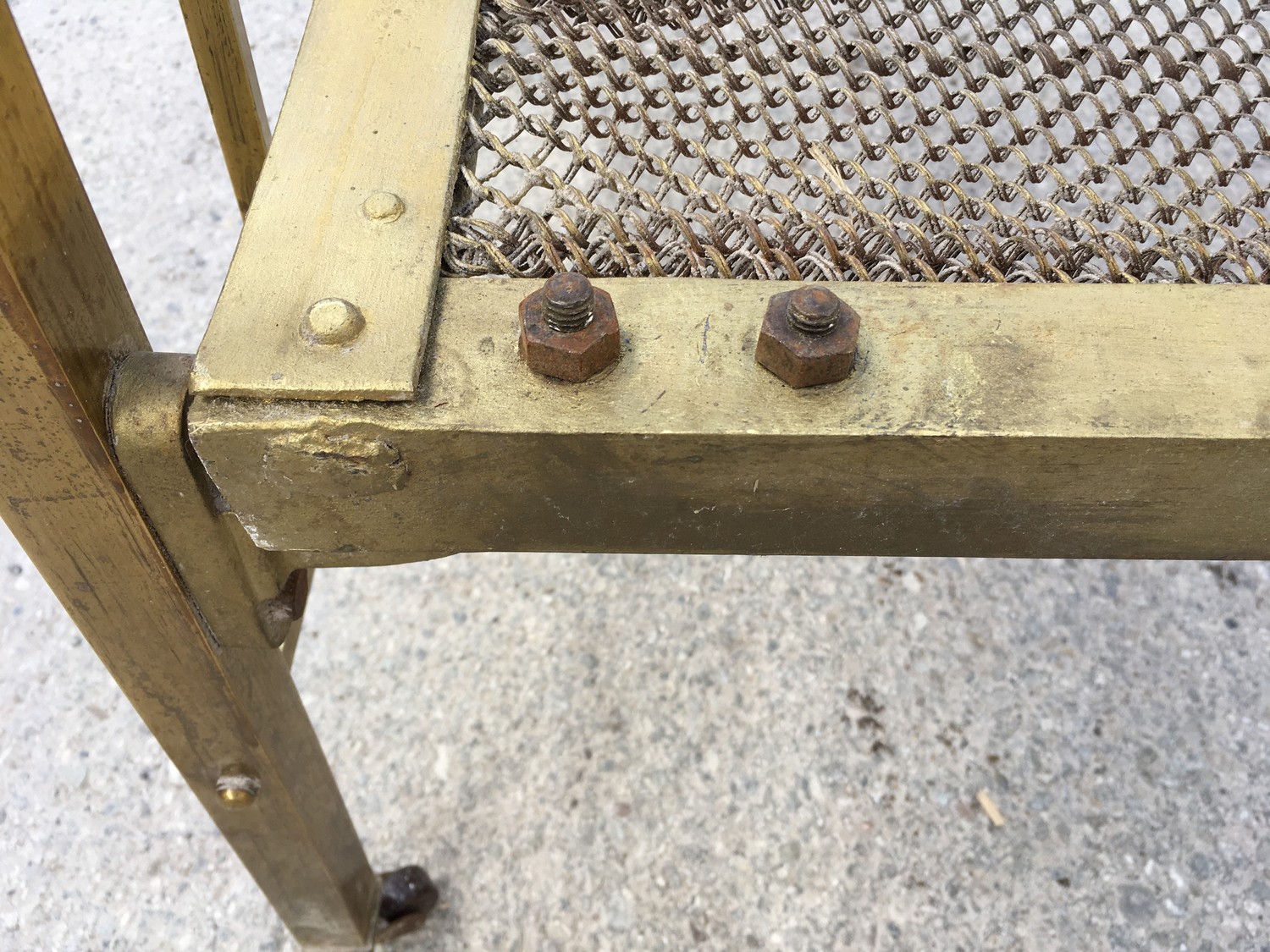 Messingbett antik Jugendstil Vintage golden Daybed