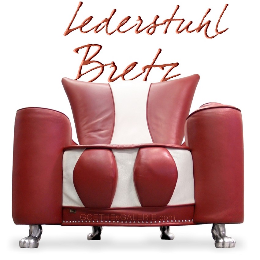 Bretz Lucky Stuhl Leder Armlehnstuhl Sessel rot weiß Bretz Lucky Loveseat Leder