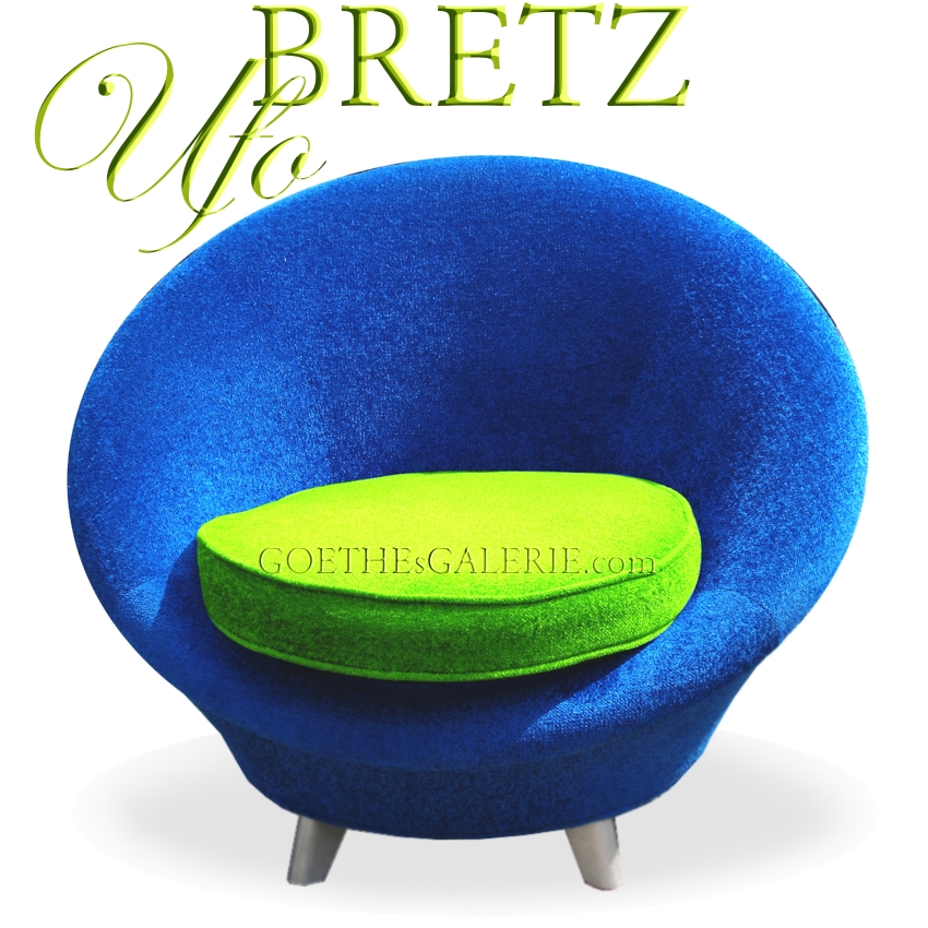 Bretz Pool Sessel blau grün