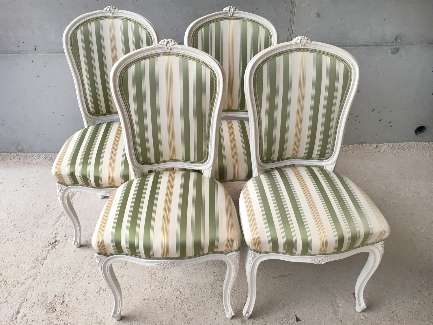 Stühle Barockstil creme grün Landhausstil Sessel Speisezimmer ShabbyChick