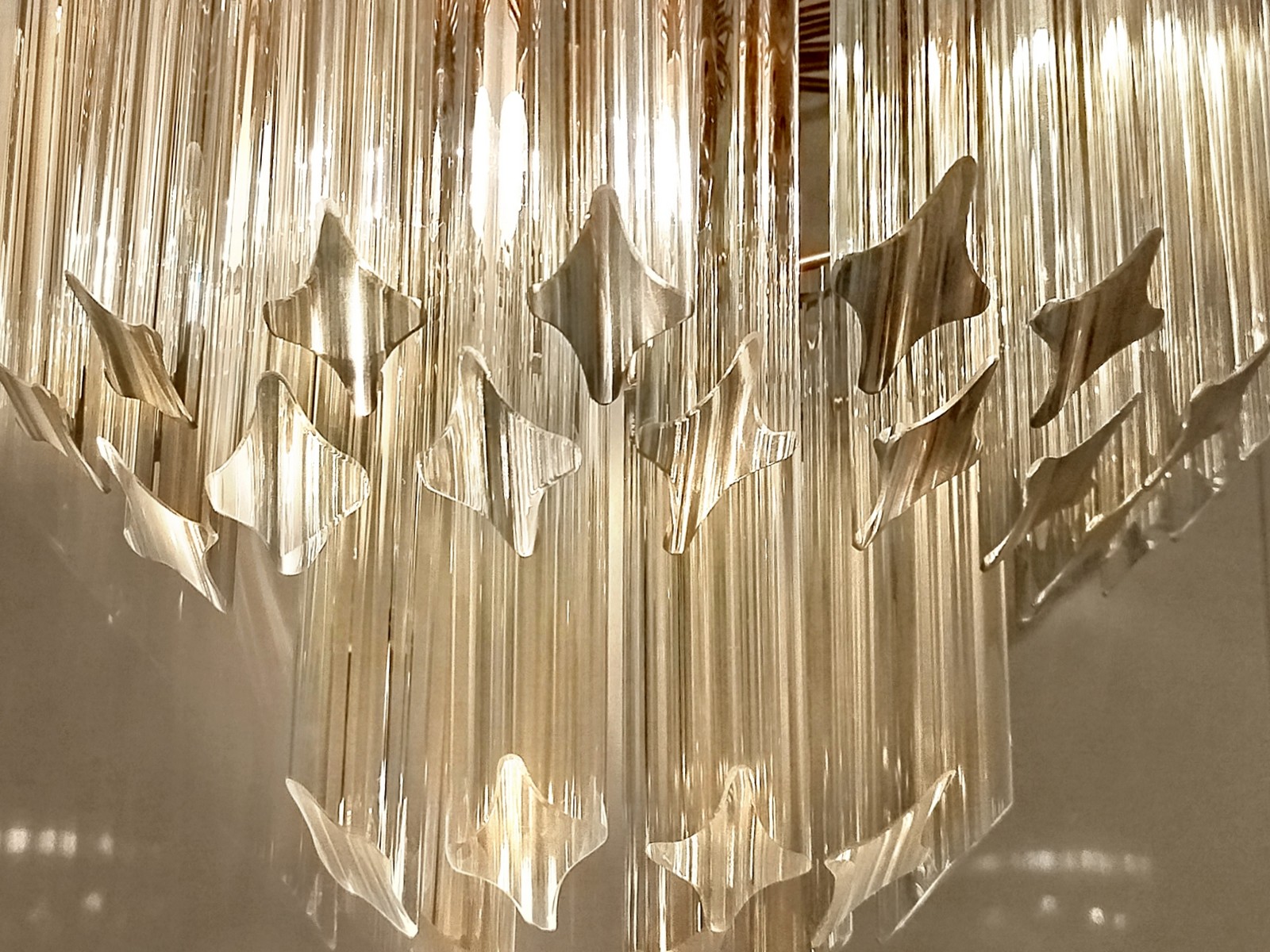 Murano Wandlampe Kaskade Glasstäbe Quadriedri Venini Italy