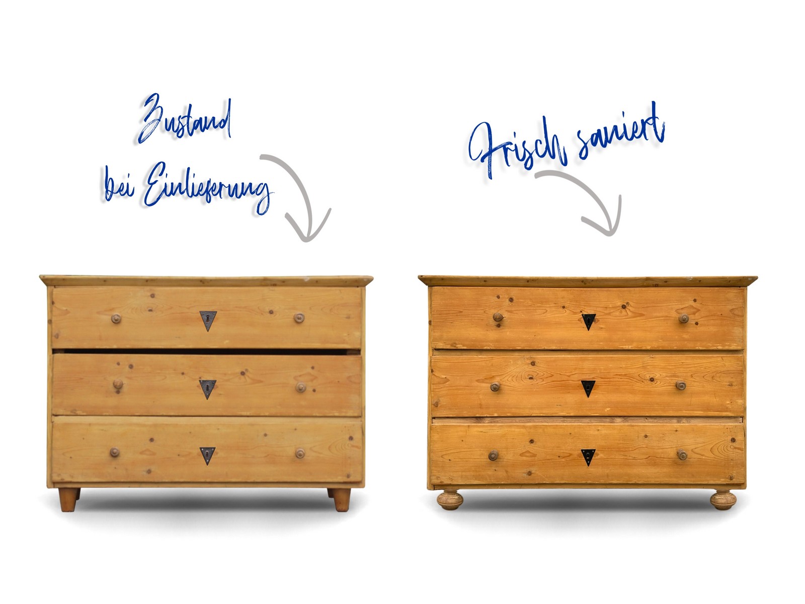 restaurierte Bauernkommode Fichte Massivholz.· Bauernschrank Antik