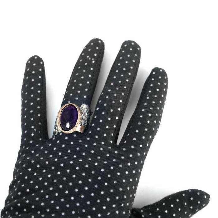 Ring 925 Silber Edelstein Amethyst Cabochon hangefertigter Schmuck Design Kunstwerk