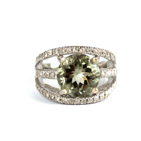 Silber 925 Ring Amethyst grün