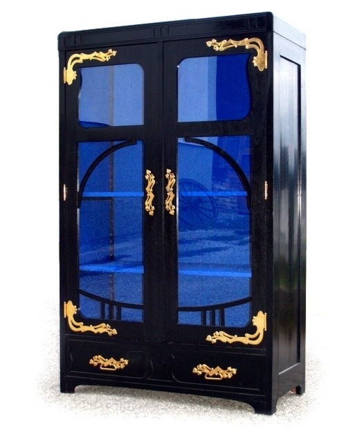 VITRINE JUGENDSTIL Schrank Bücherschrank VITRINE JUGENDSTIL Schrank Bücherschrank