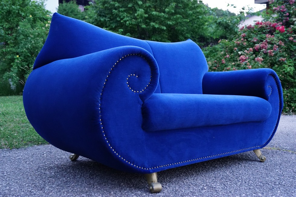 Bretz Sofa Gaudi blau 2er Zweisitzer