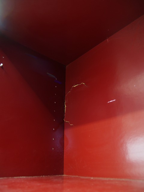 Jugendstil Bücherschrank rot