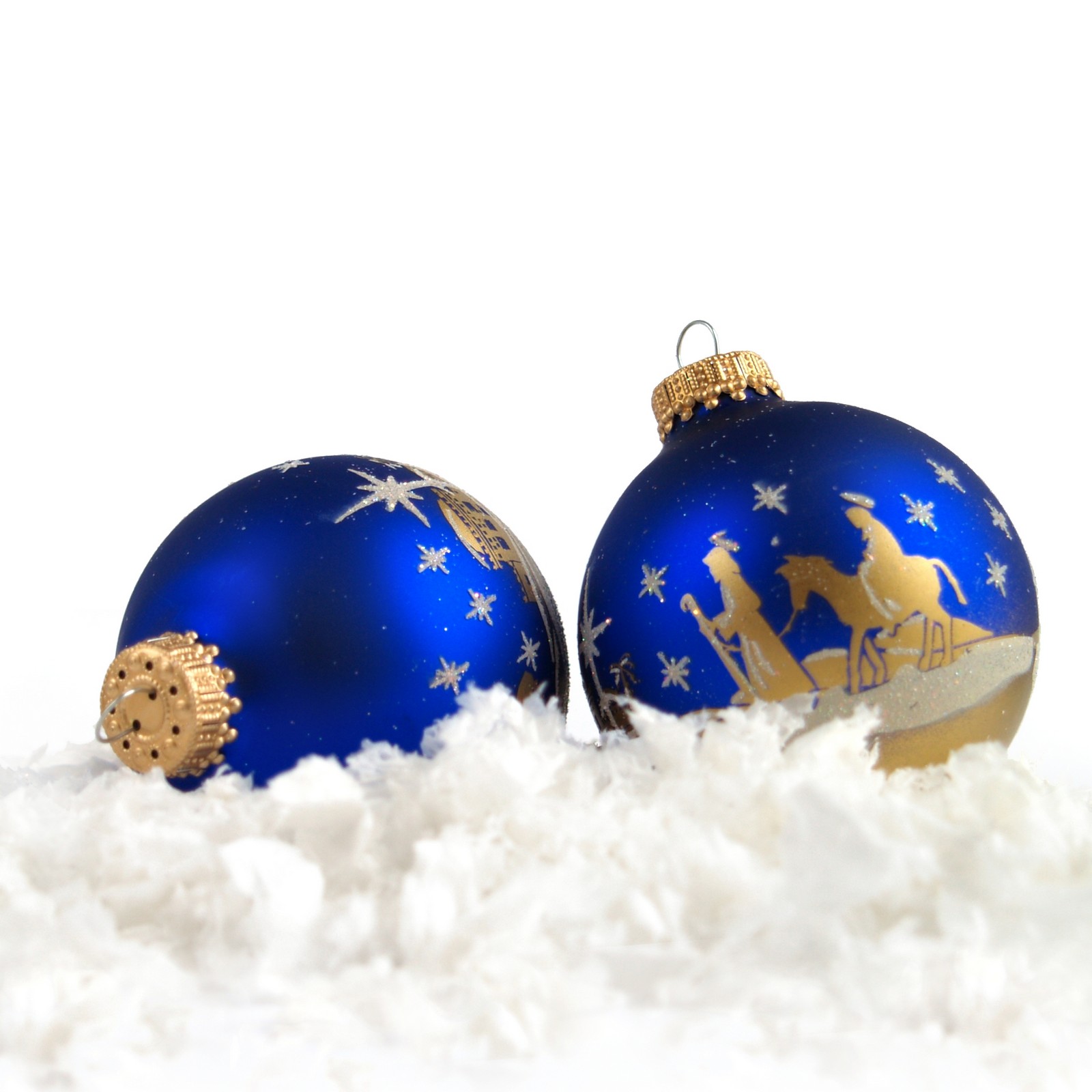 Christbaumkugel Lauscha Kugel Glas blau Bethlehem "die Herbergsuche" Christbaumschmuck Bethlehem