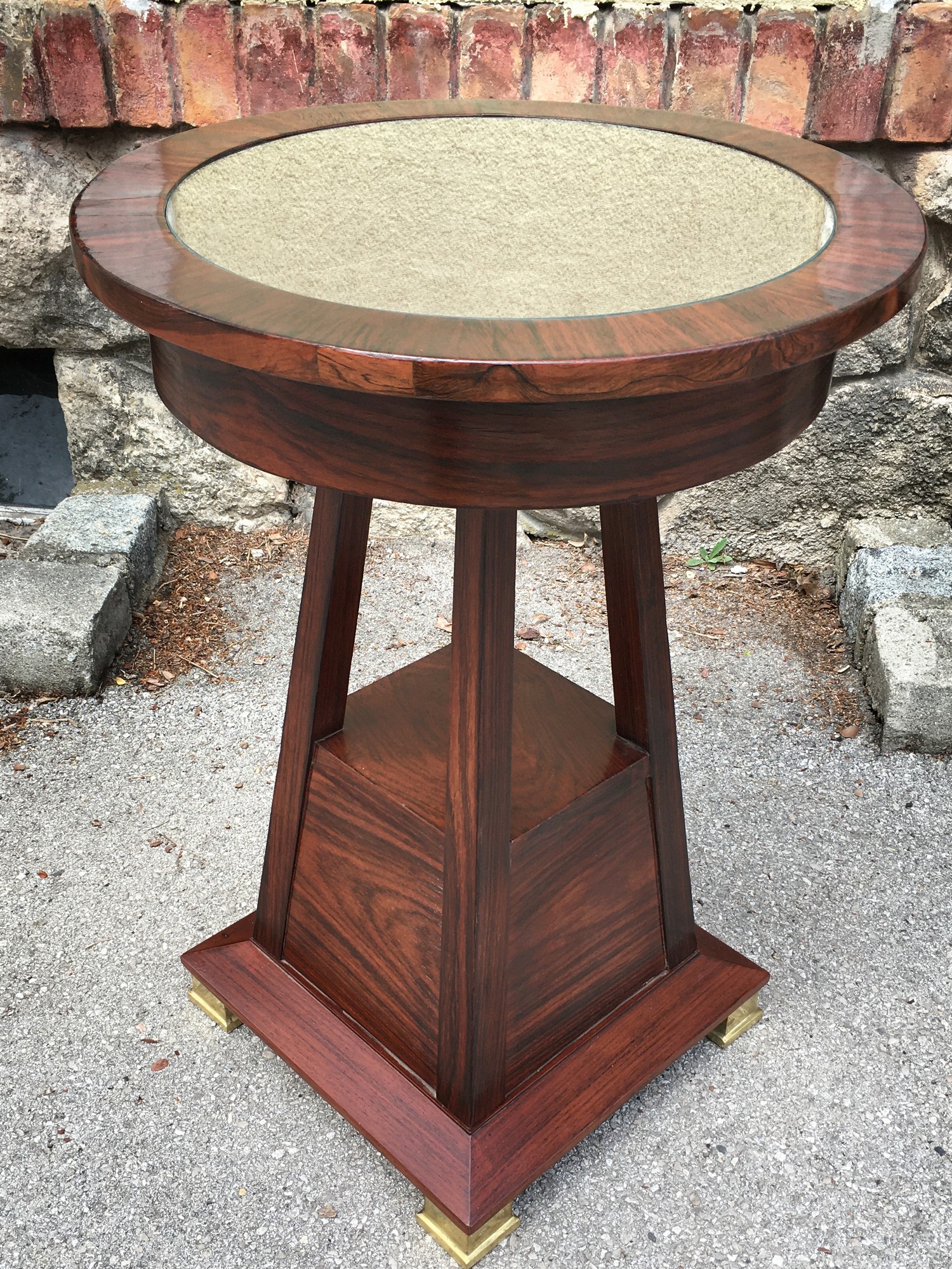 Beistelltisch Jugendstil Tisch antik Blumentisch Palisander Glasplatte restauriert