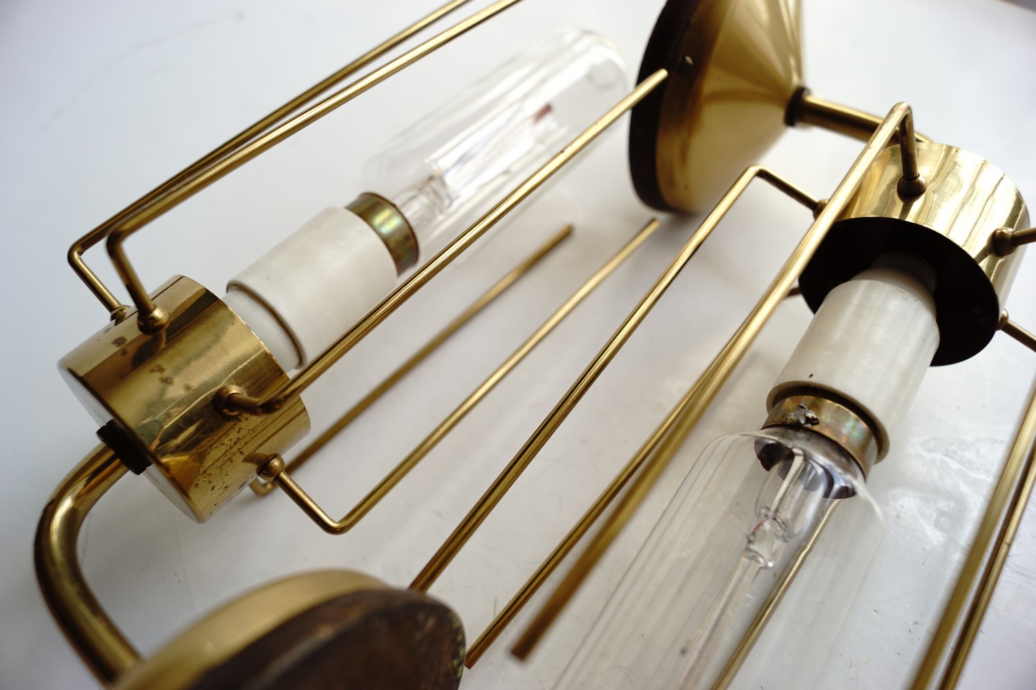 Wandlampen Midcentury Messing Industrialdesign Retro Edisonbirne 60er- 70er-Jahre