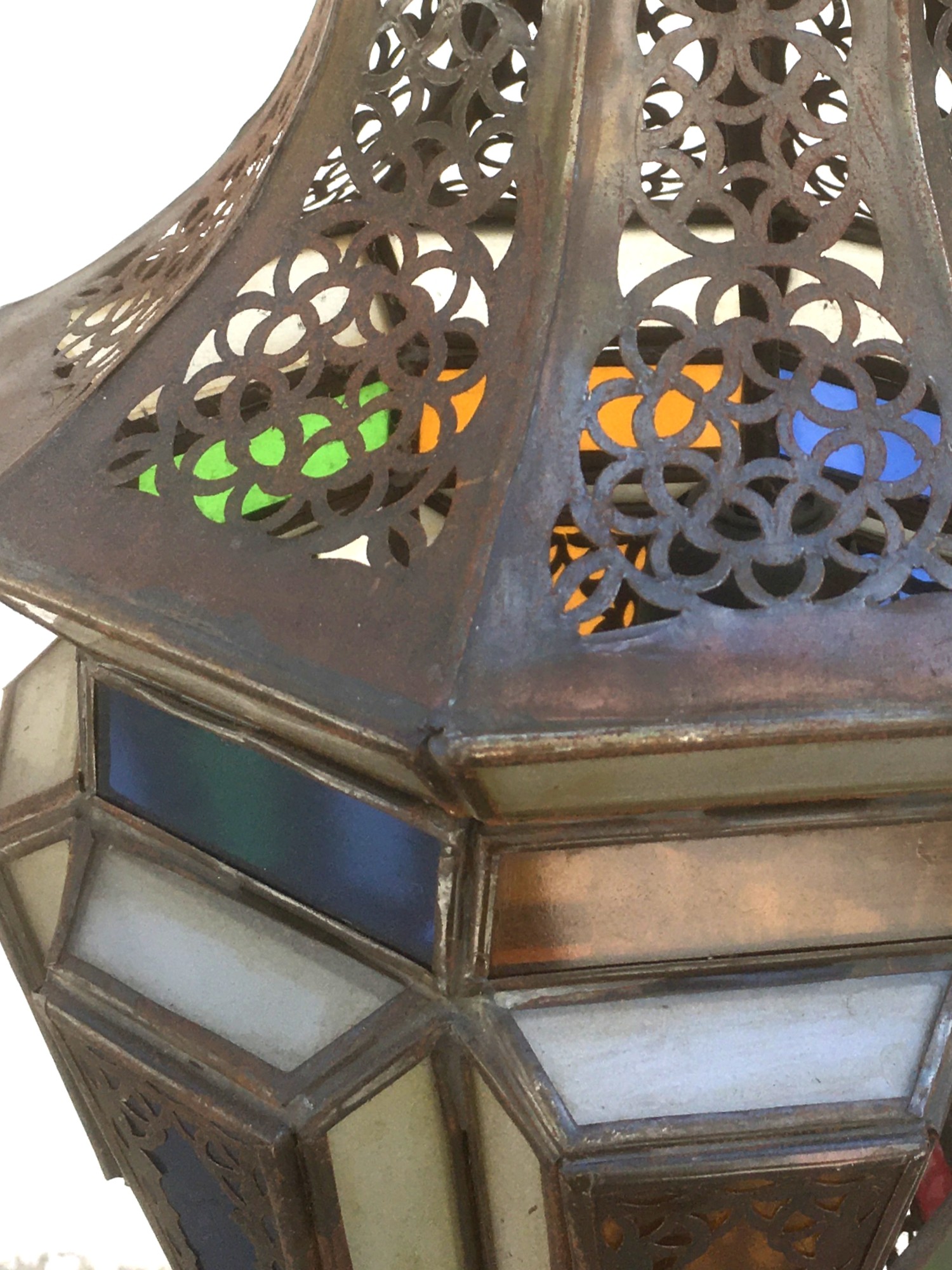 Leuchter Luster Orient Gläser Kupfer Laterne Tiffany Marokko