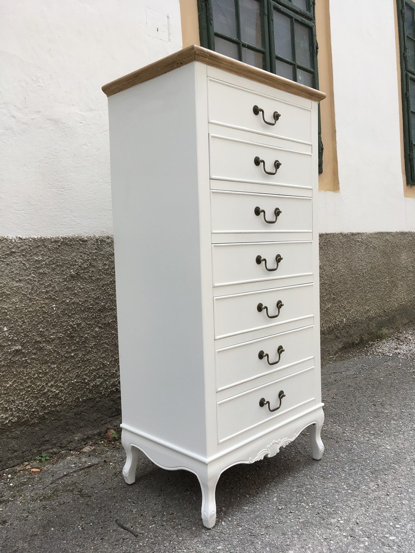 Kommode Landhaus weiß Laden Füße