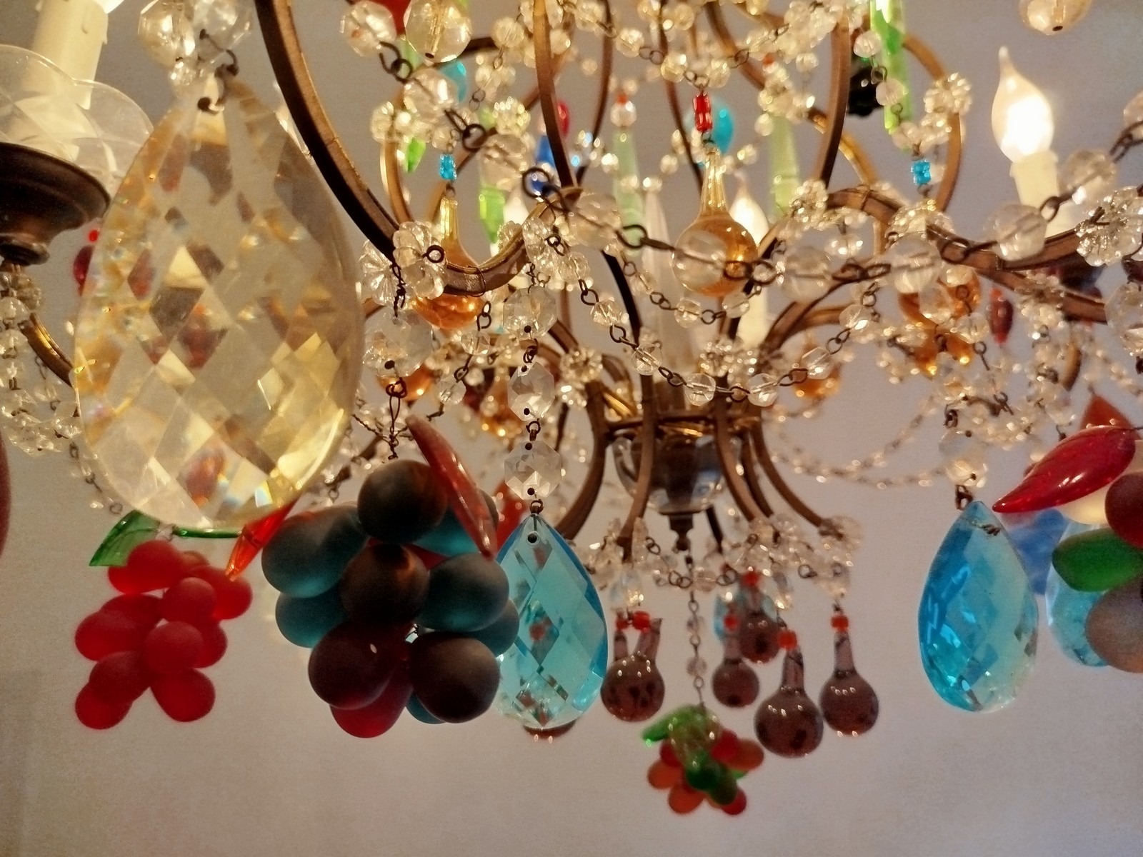 Venzianischer Kronleuchter 8-flammig Muranoglas Behang antik Antiker Murano Glas Kronleuchter Italienisches Florentiner Design Venezianischer