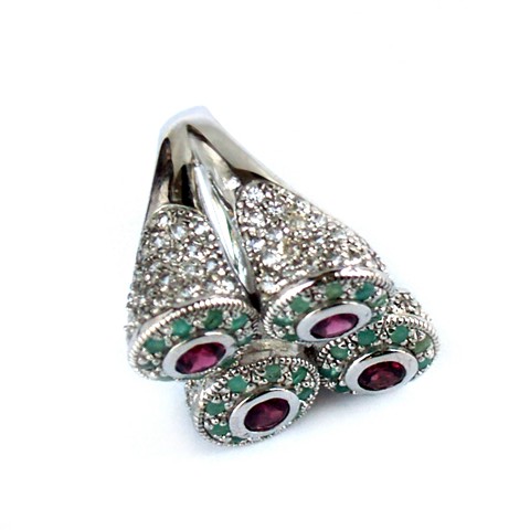 Silber 925 Ring Smaragd