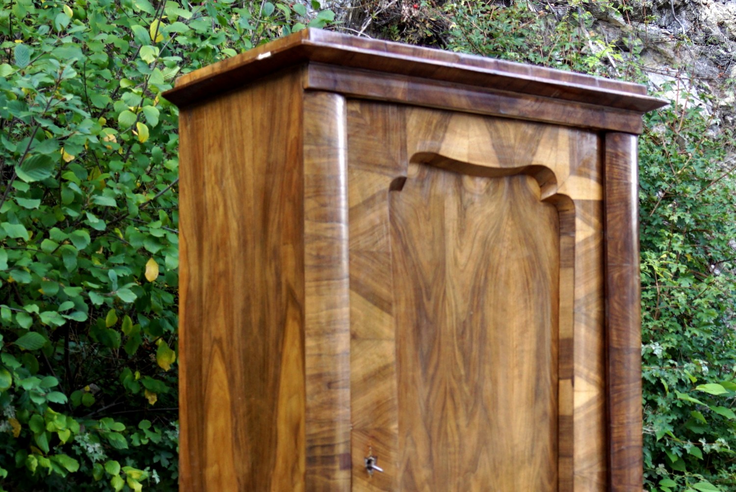 antiker Schrank Vollholz furniert Nuss Biedermeier Wien